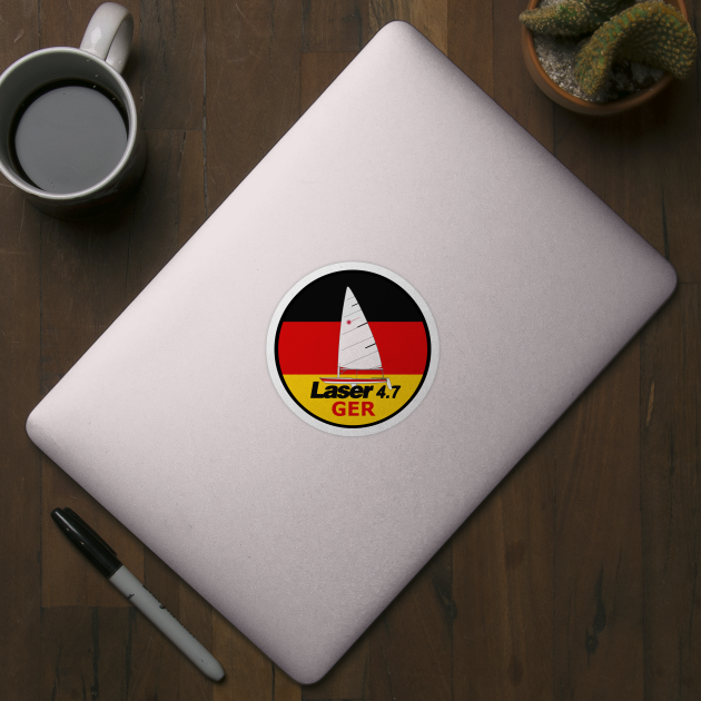 laser class sailboat on flag Germany by Regatta Merch